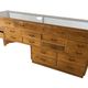 2 Showcases furniture of loom with drawers oak wood jewelry Art Deco 1930' compass feet