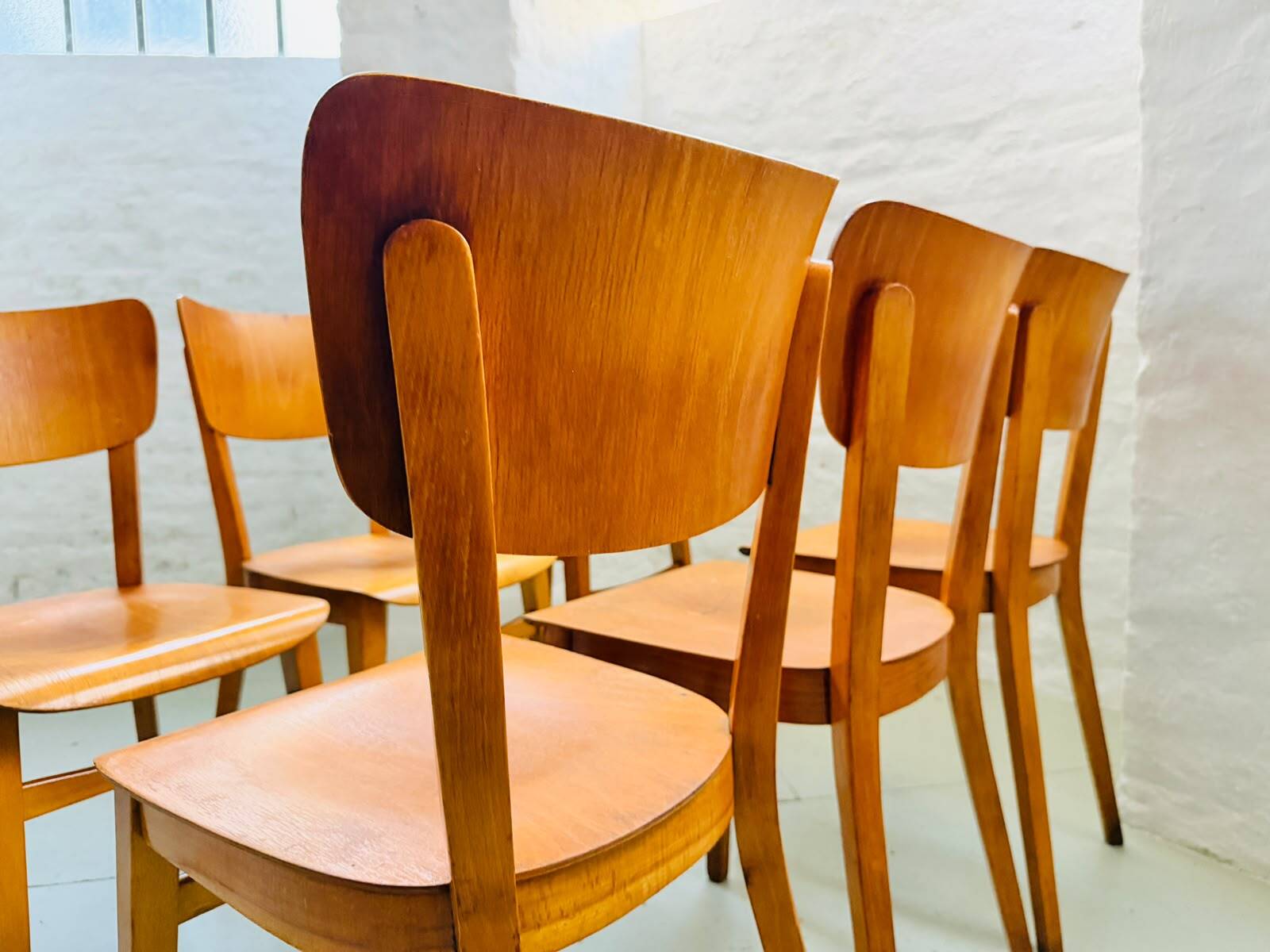 Thonet wooden chairs, 1960s – set of 20