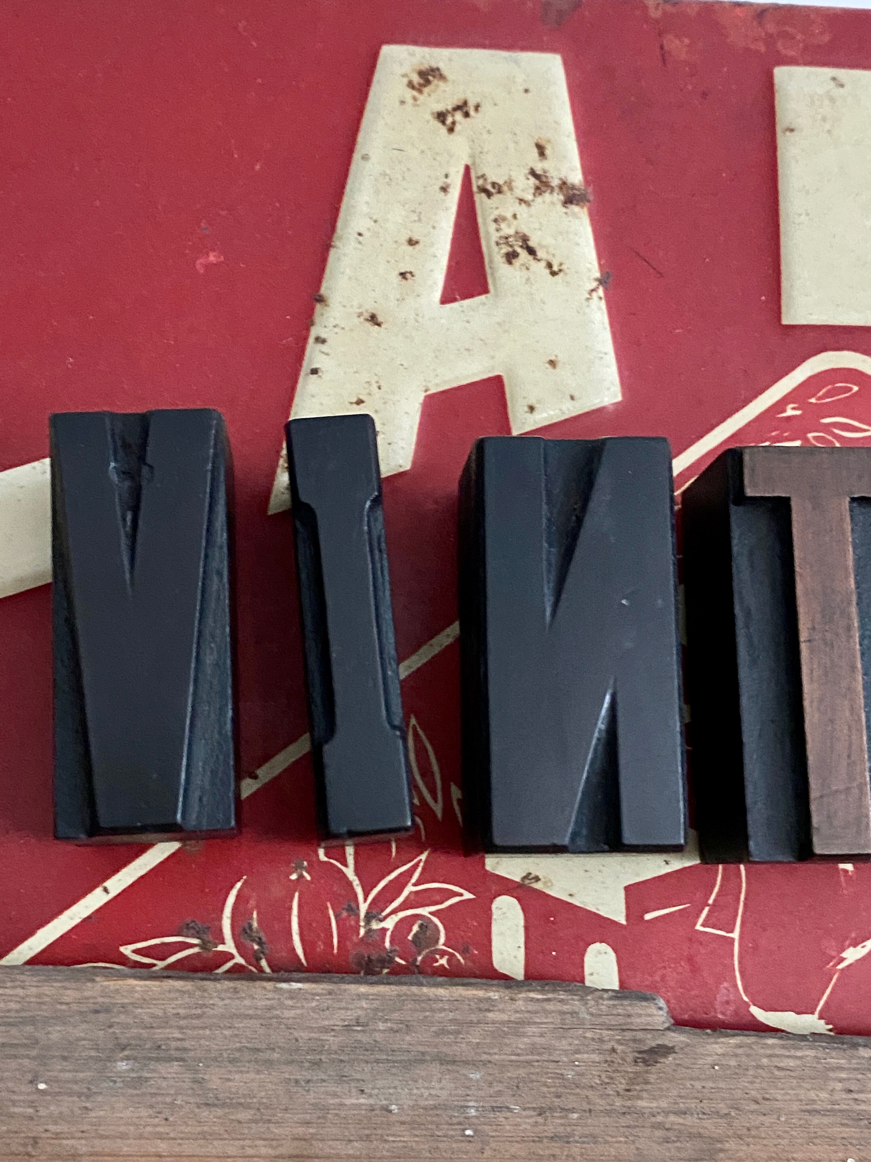 Old wooden printing letter
