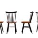 Set of 4 spindle back dining chairs 1960s holland