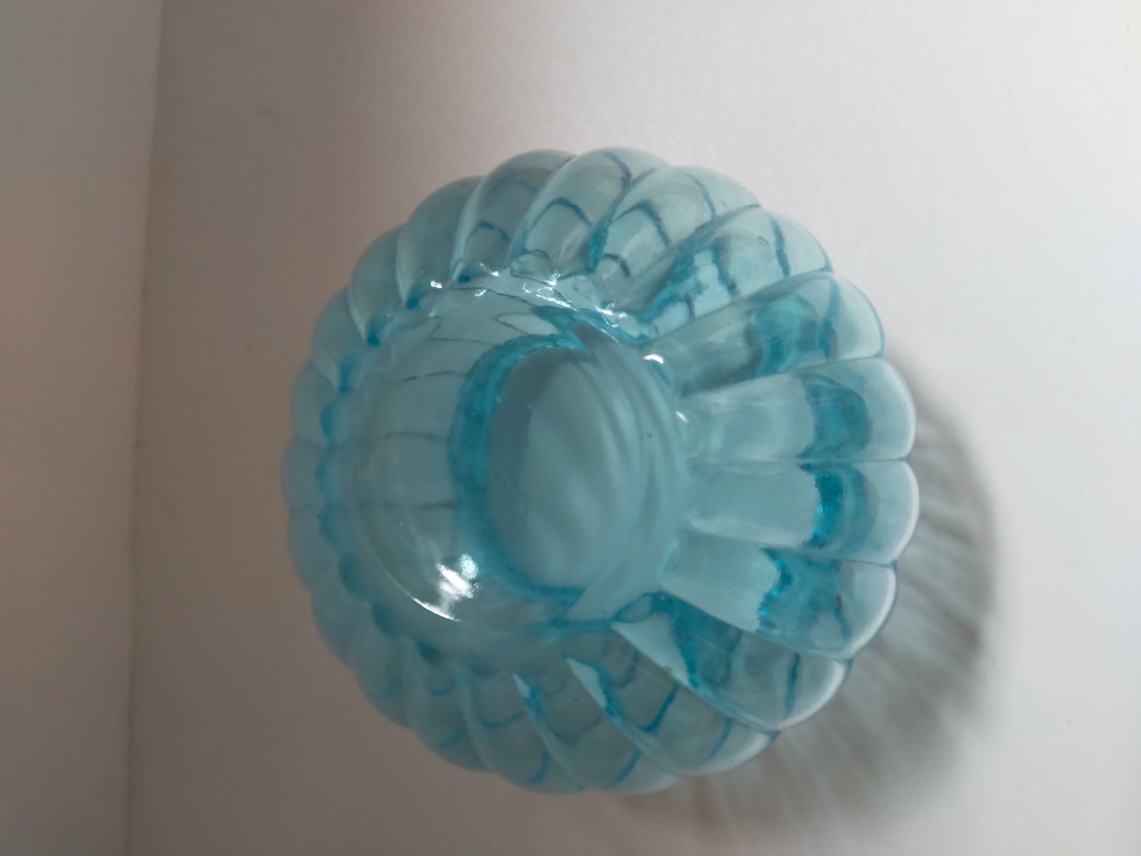 Signed blue ball vase