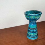 Rimini Blue Candle Holder in Mid-Century Ceramic by Aldo Londi for Bitossi, Italy, 1960s