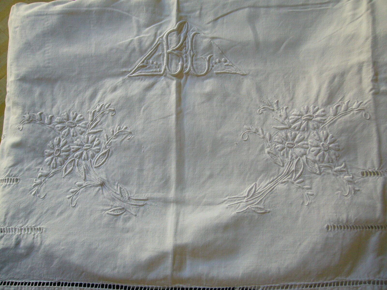 Old embroidered cotton sheet