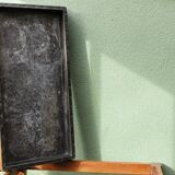 Table de métier, début 20ème, en bois et zinc riveté