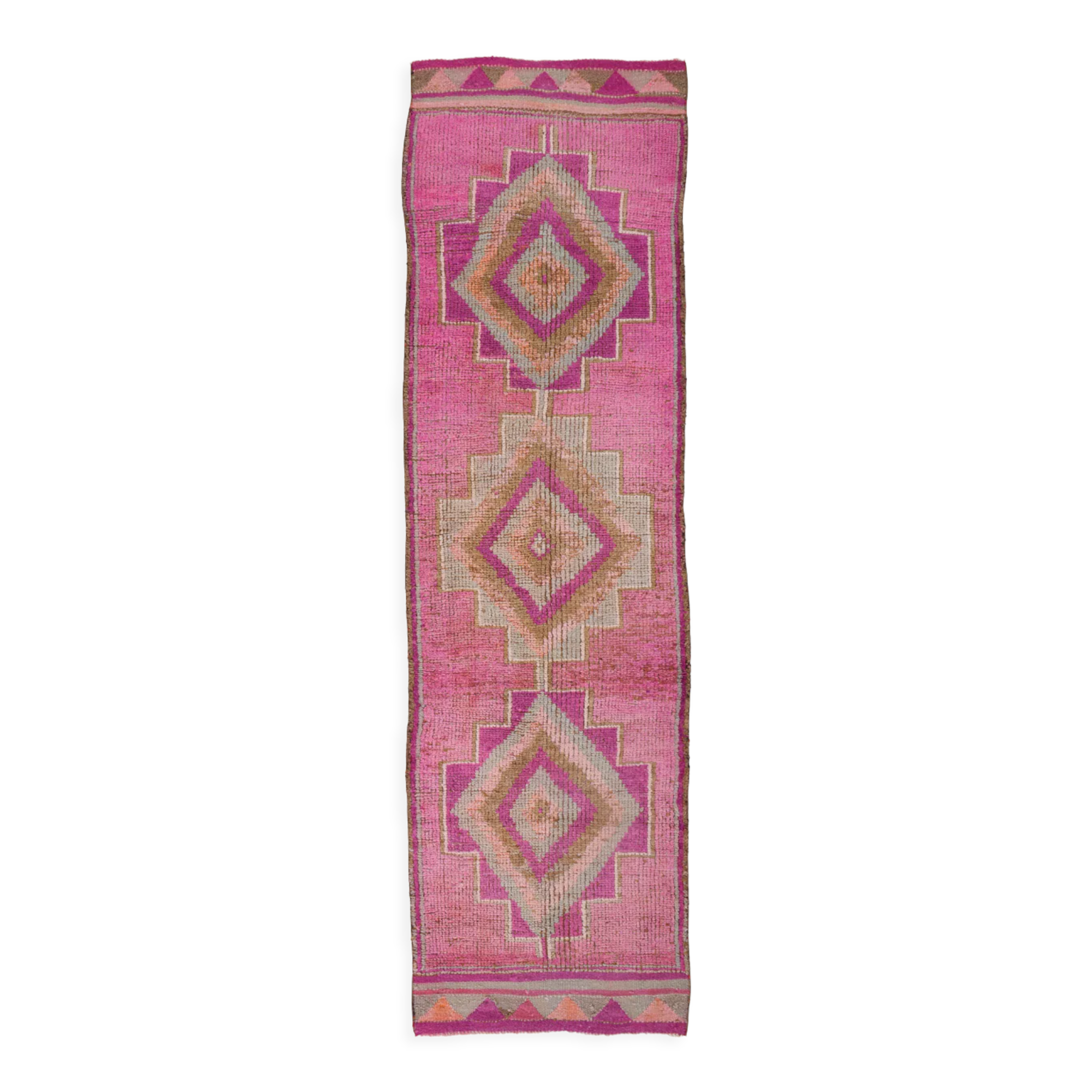 Pale pink vintage runner rug 300x86cm