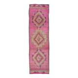 Pale pink vintage runner rug 300x86cm