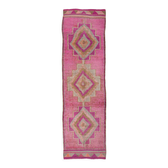 Tapis rose pâle vintage runner 300x86cm