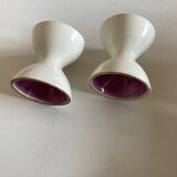 Set of 2 diabolo shells in faience 1960 Space Age