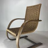 Cantilever wicker cord chair, 1930s