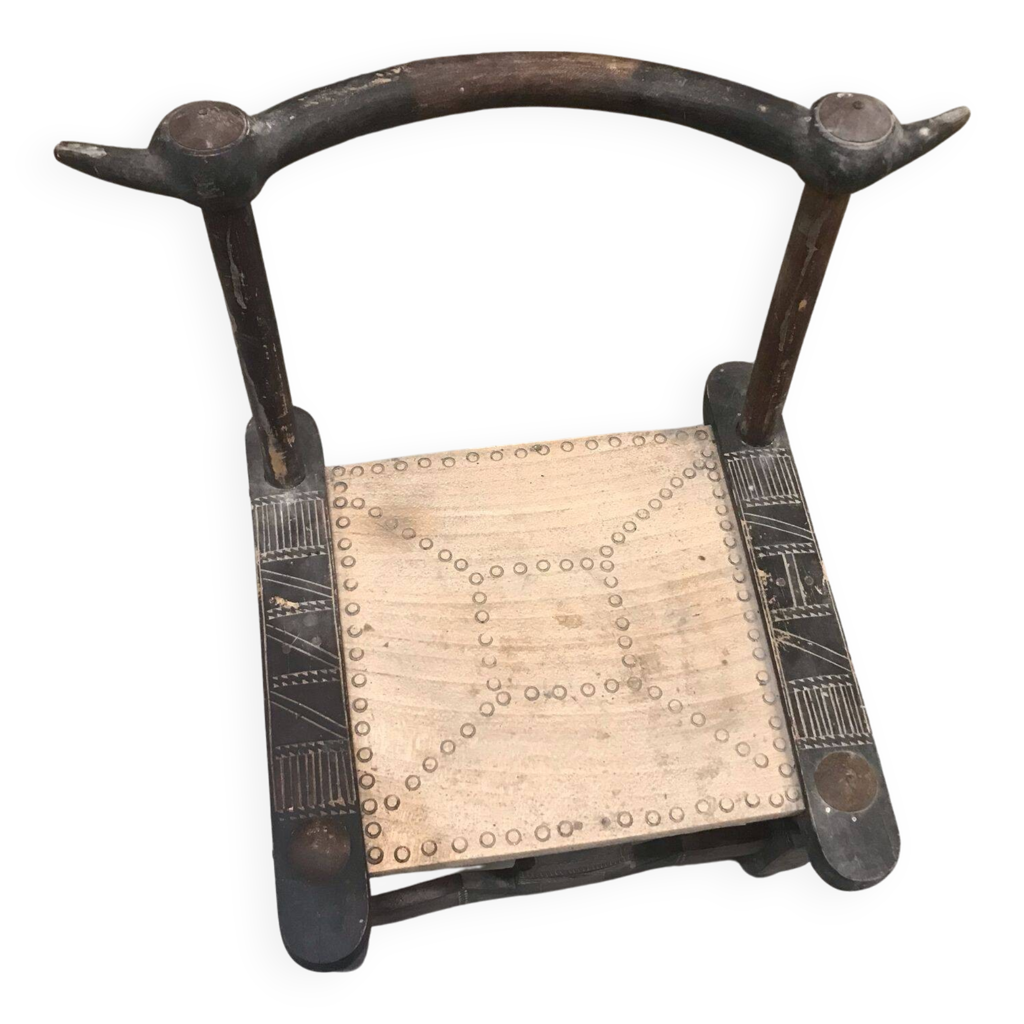 Table and 3 small African chairs set