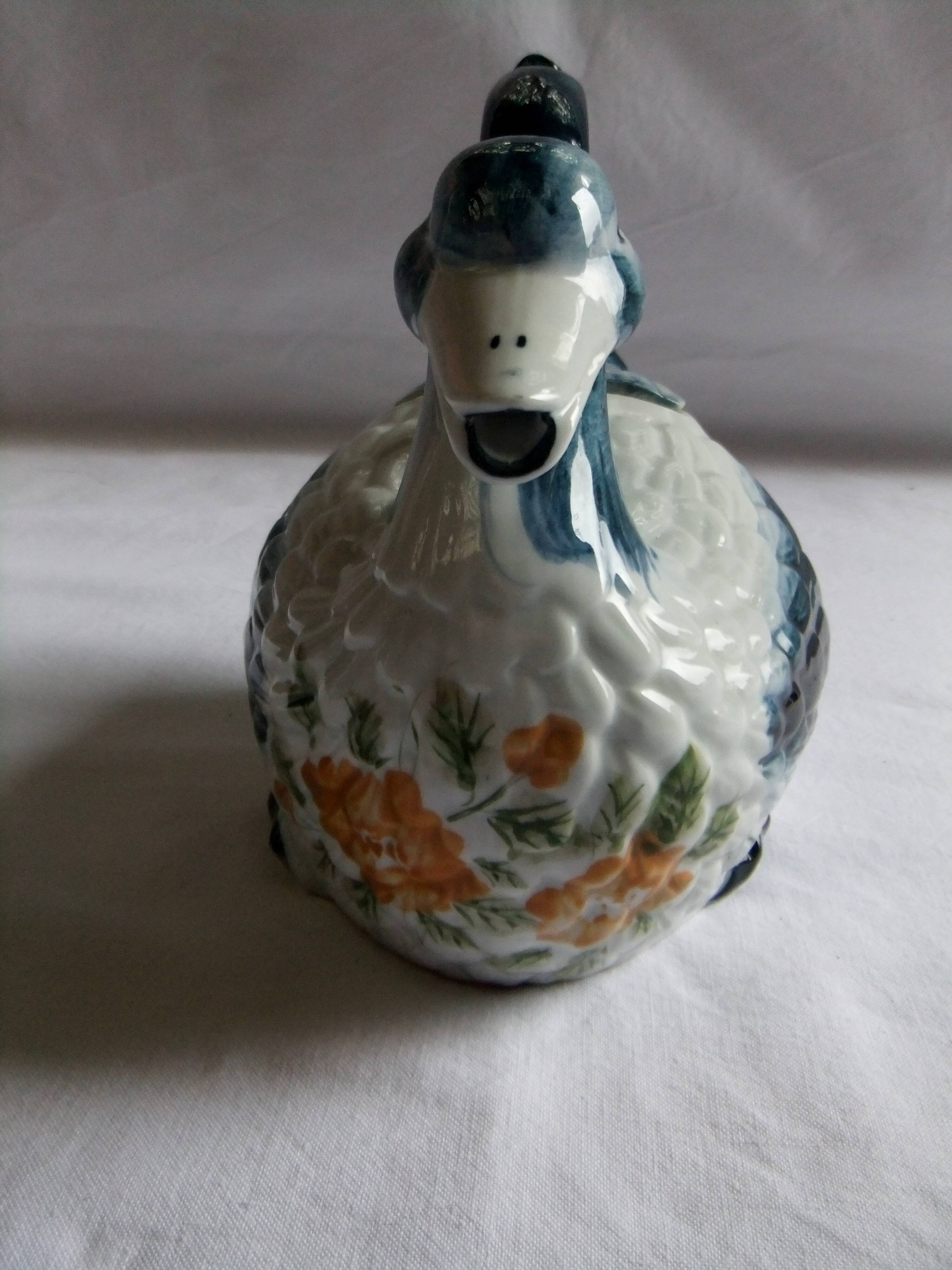 Pitcher teapot jug ceramic bird duck