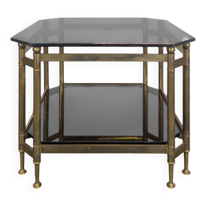 table basse en laiton - verre