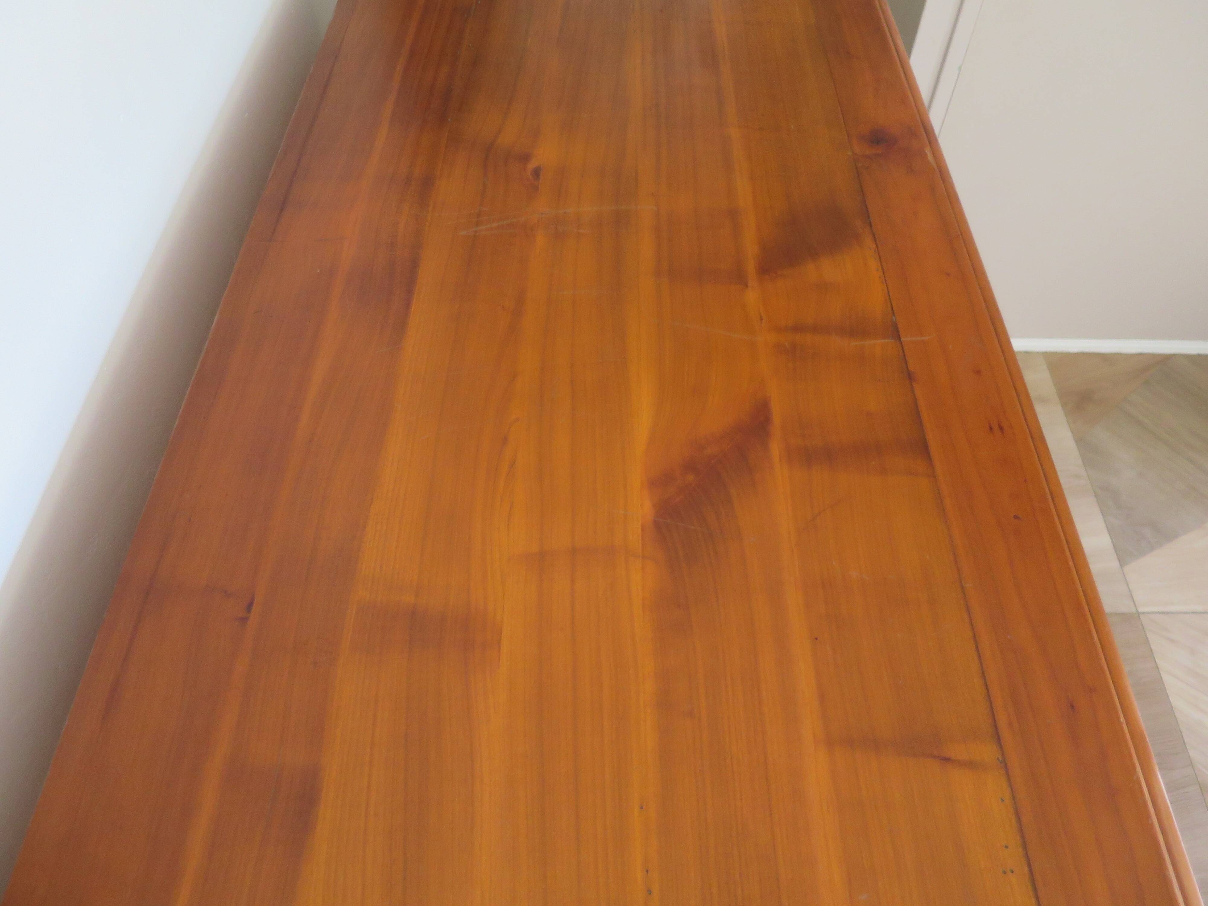 Rustic buffet in Louis XV-Regency style, dovetailed, cherry wood finish, solid wood.