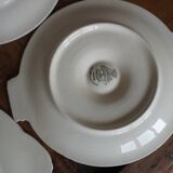 Assiettes à huîtres forme poisson faïence Longwy