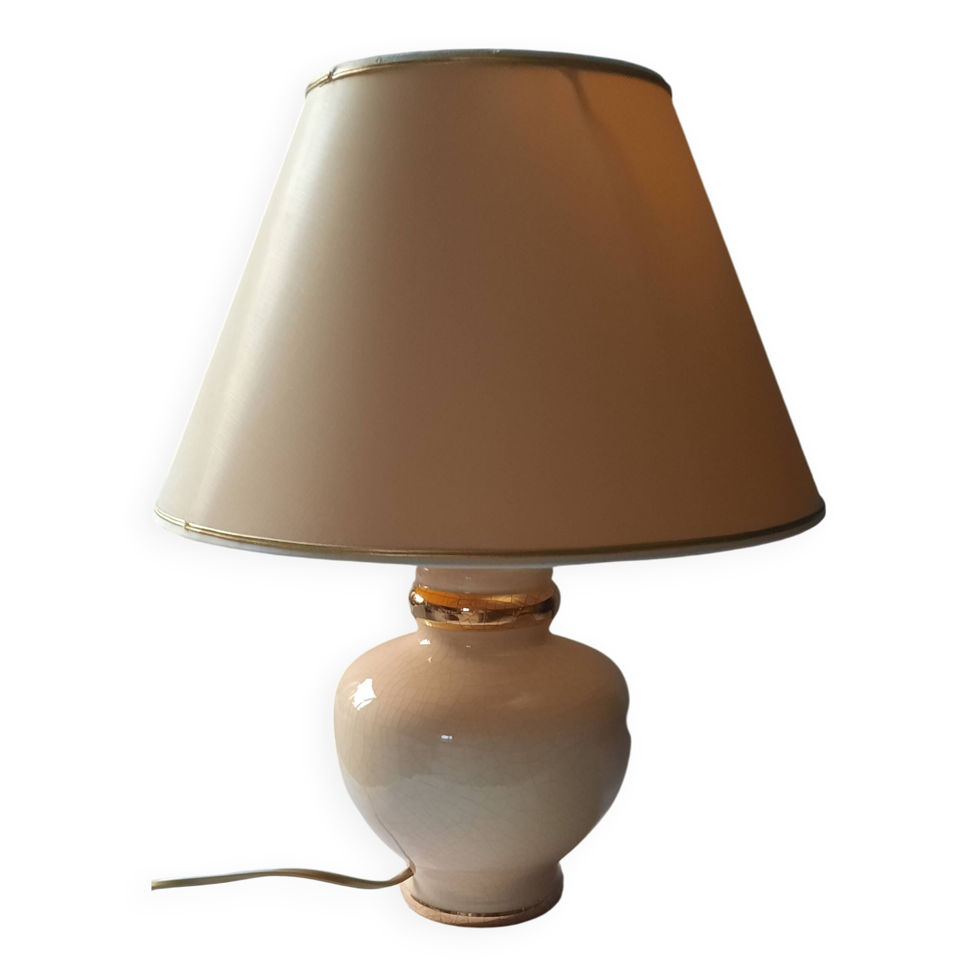 Gold and cream lamp