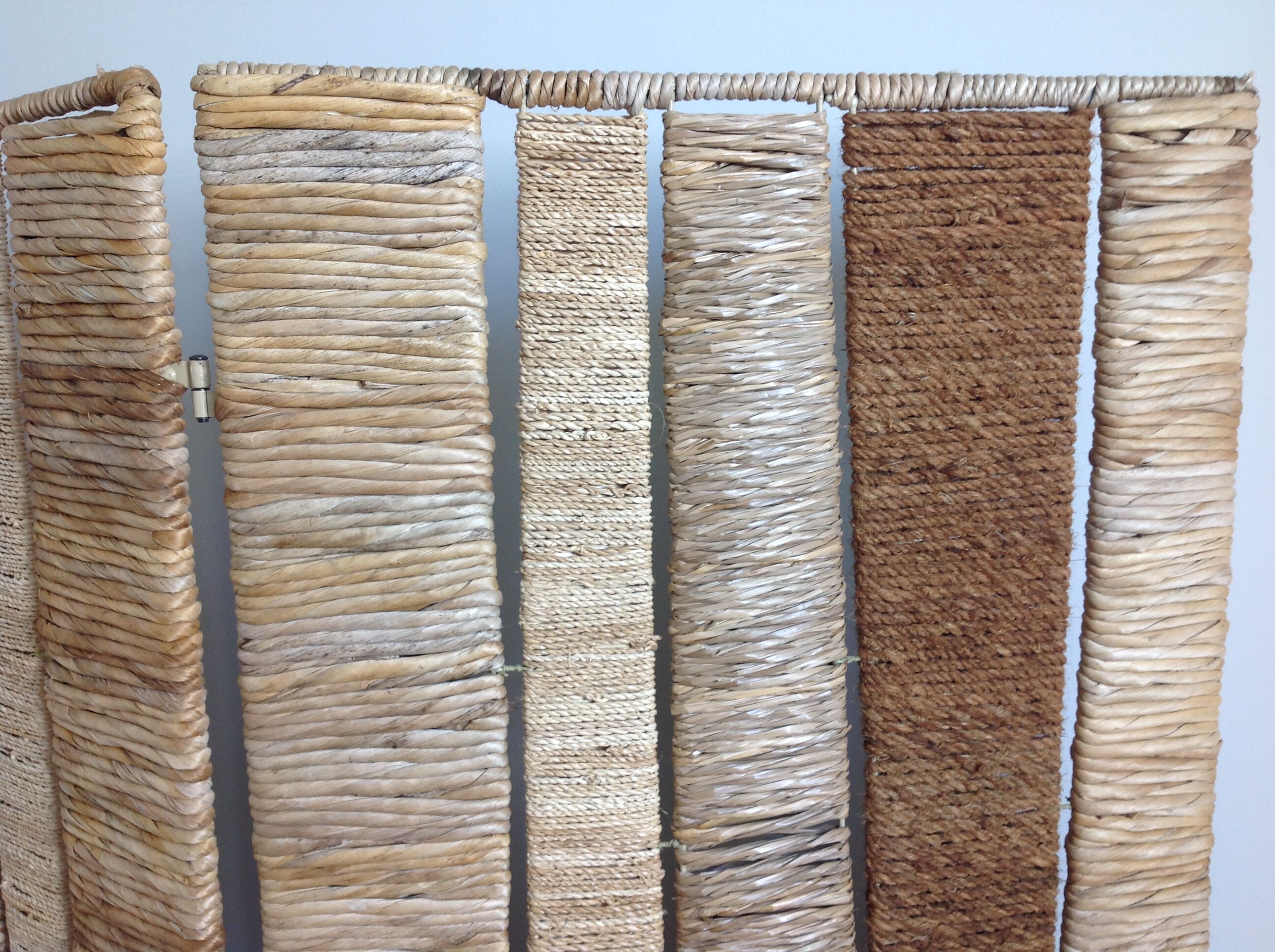 Screen 3 vegetable panels, rush, coconut, wicker