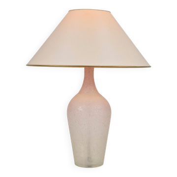 Lampe de sol en verre givré vintage italien, années 1970