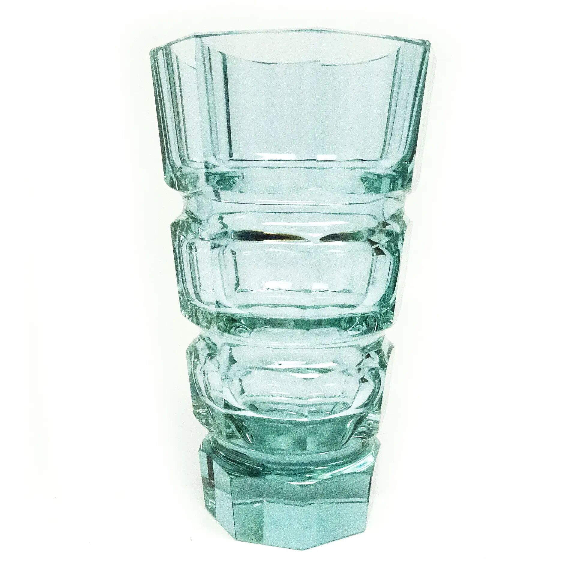 Vase Art Déco, verre alexandrite, design de J. Hoffmann, Moser, Tchécoslovaquie, années 1930