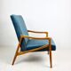 Czech Model Armchair attributed to Jiri Jiroutek in ocean blue, 1970s