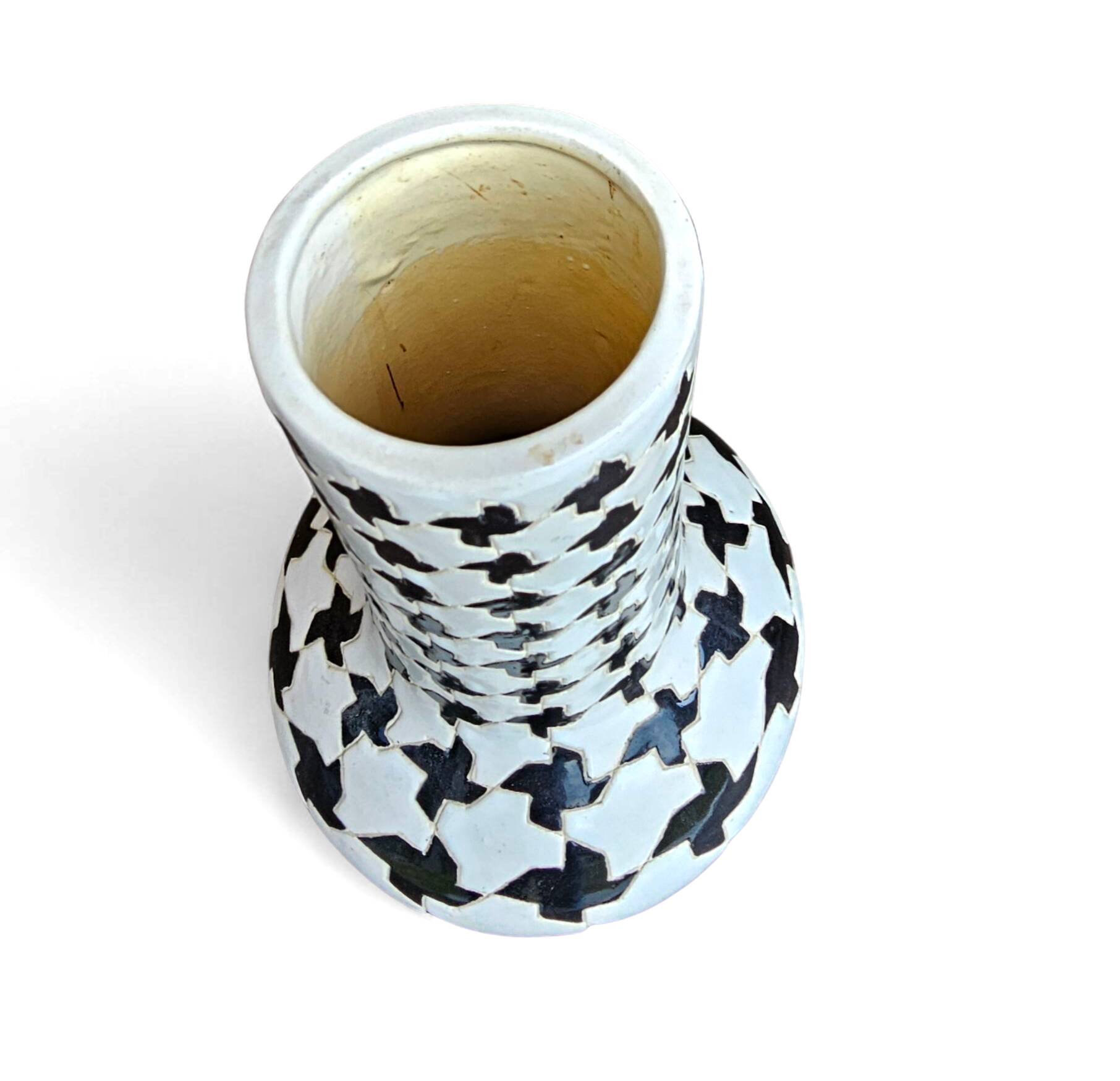 2 x ceramic / Pied de Poule vases / 1980s