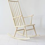 Rocking chair in ecru wood
