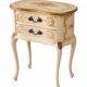 Curved bedside table painted with floral shabby decor – Louis XV style