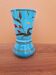 Blue opaline vase with floral decoration from the Napoléon III period.
