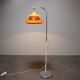 1970s Hungarian space age floor lamp in orange plastic and chrome.