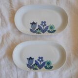 Ensemble de 2 raviers Lourioux, porcelaine du Berry