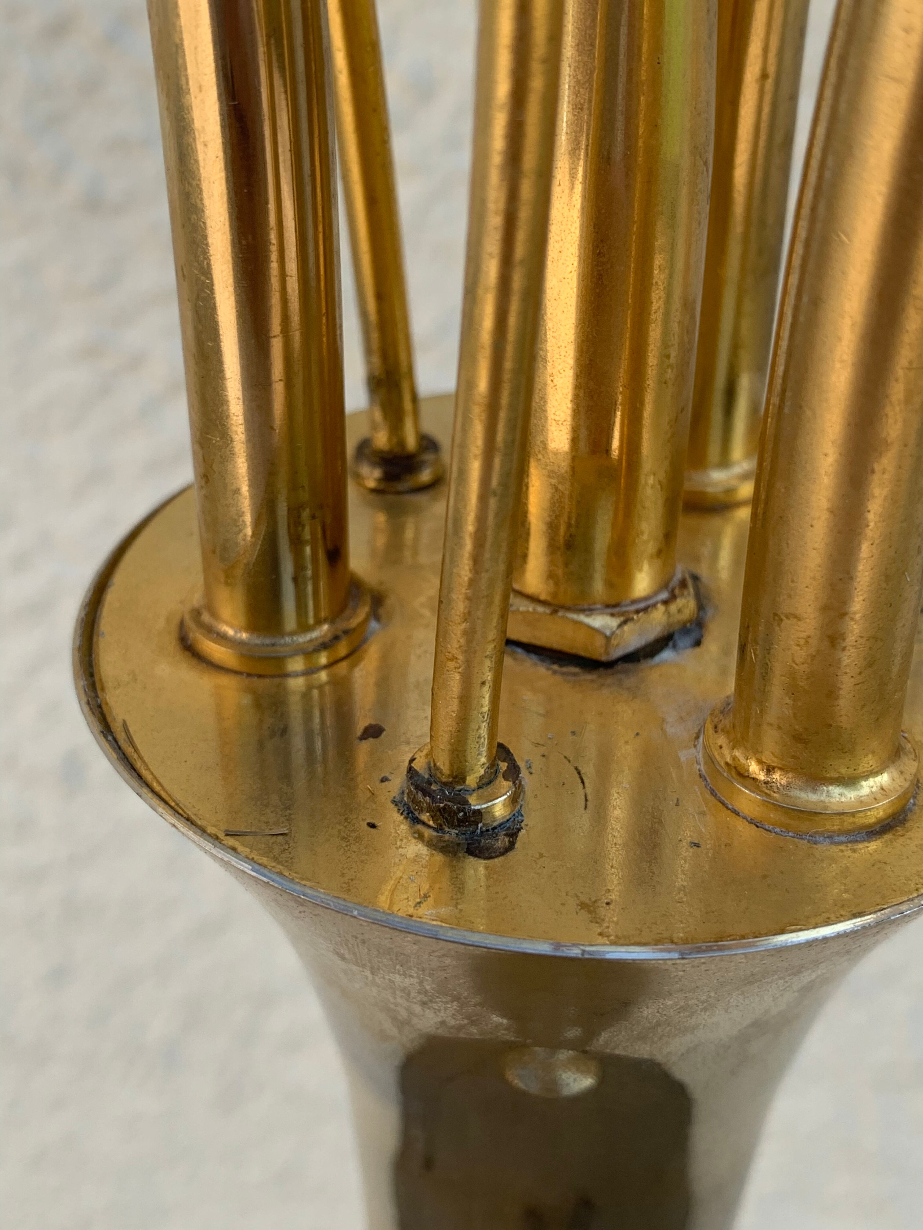 Vintage brass floor lamp with 3 lights, 1960s