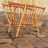 Vintage 1950s rattan magazine holder