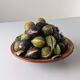 Trompe-l'œil fig plate in bread crumb ceramic, Andalusia, 1950s