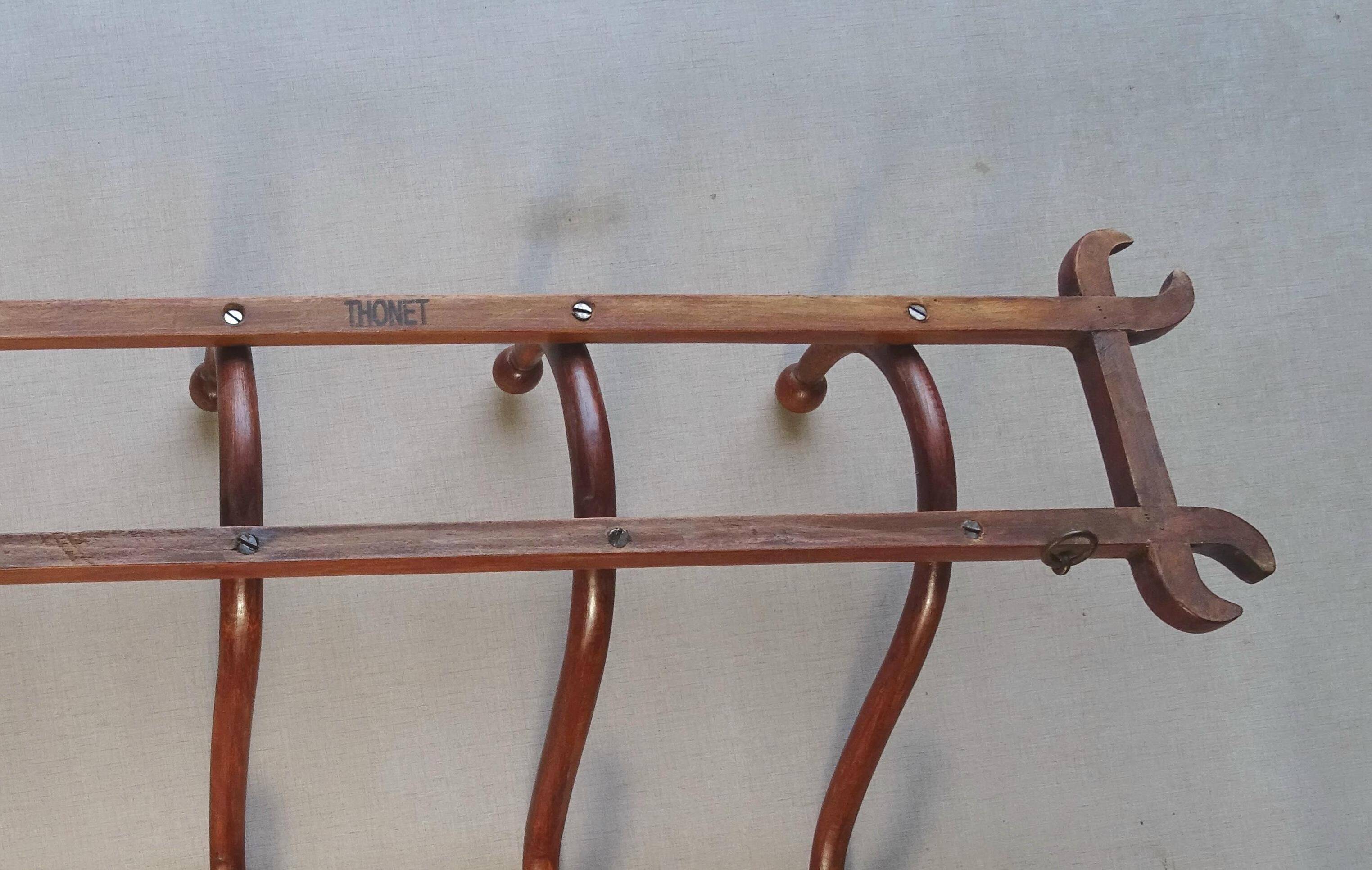 Thonet wall coat rack with 5 hooks 1900