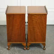 Art Deco Nightstands with Walnut Cabinet and Queen Anne Legs