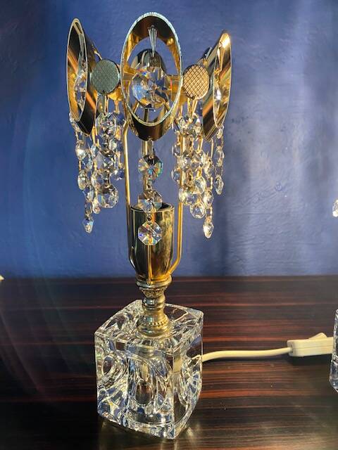 Pair of crystal lamps from the 80s