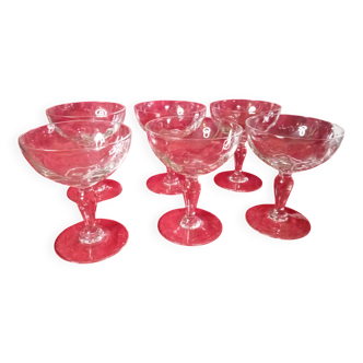 Set of 6 champagne glasses