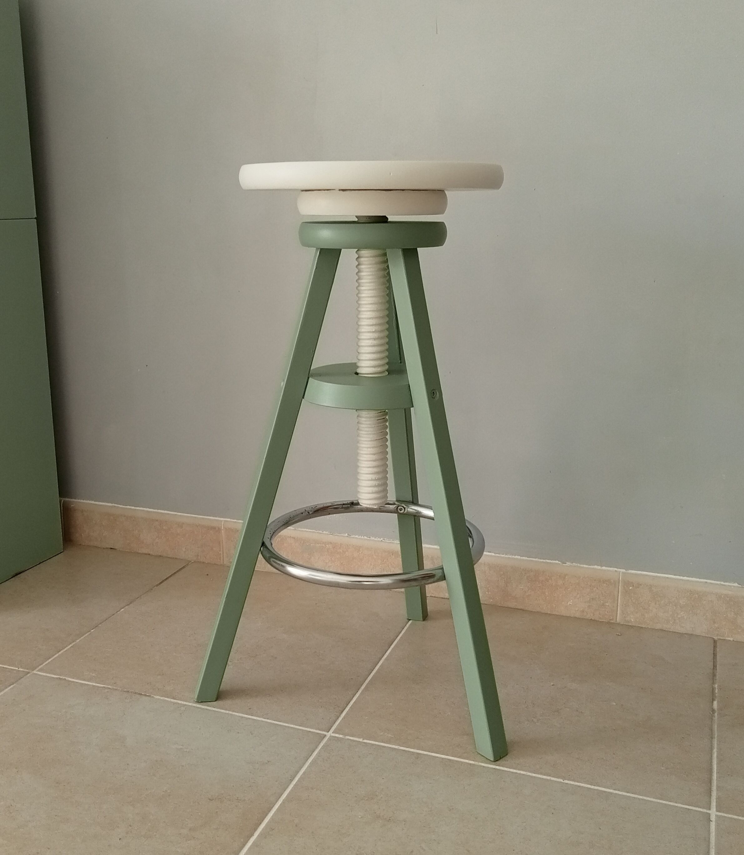 Vintage high screw stool