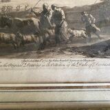 After claude le lorrain, engraving, landscape with shepherds