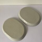 2 oval porcelain dishes or serving bowls