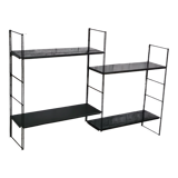 Shelves, 1960 to 70 metal 4 tablets black, 3 amounts