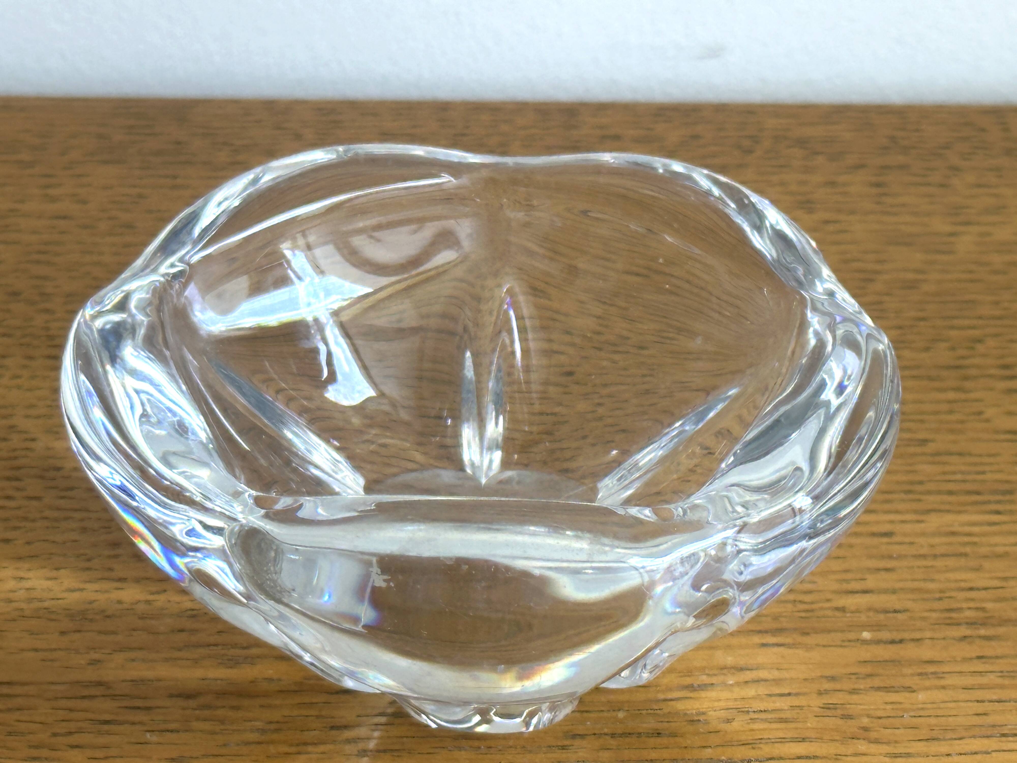 Coupelle / vide poche / mortier et pilon en cristal de Daum signé