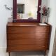 Commode vintage 4 tiroirs pieds compas simmob (années 1960/1970)