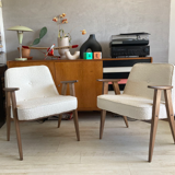 366 chair in boucle fabric designed in 1962 by J. Chierowski