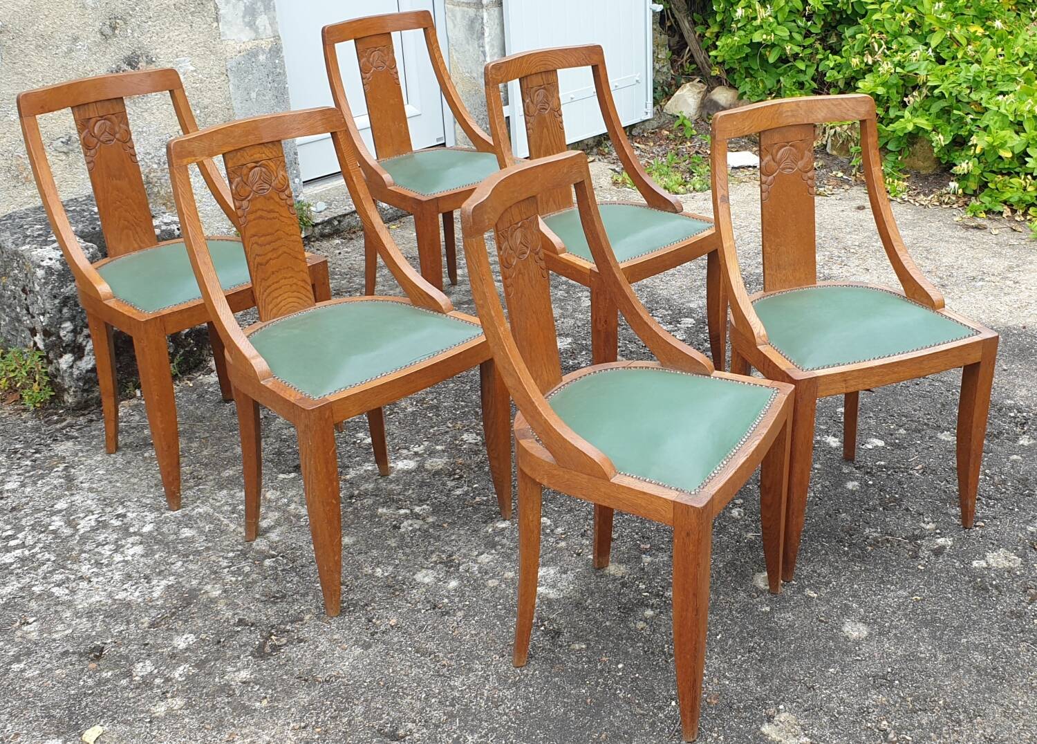 Suite de 6 chaises gondole Art Déco 1930