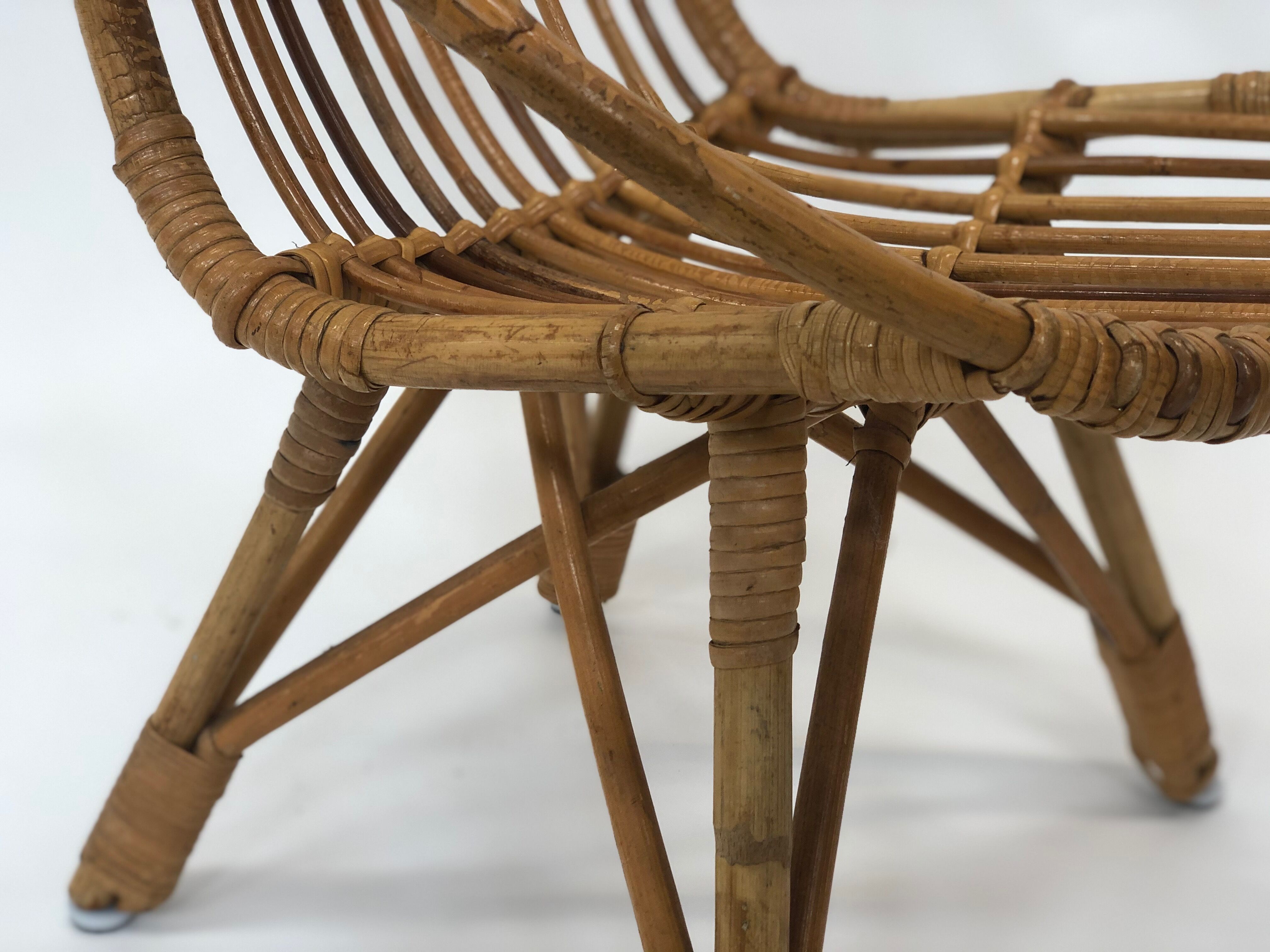 Rohe rattan vintage high chair by Rohe Noordwolde