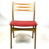 Six chaises de salle à manger en bois poli foncé, design danois, années 1960