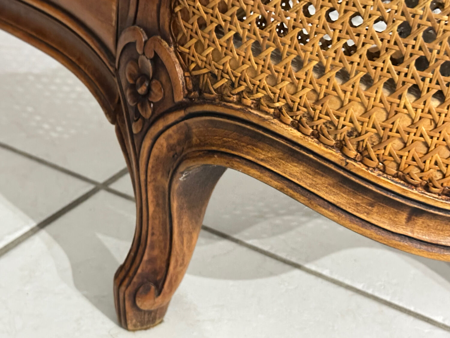 Lit basket in caning Louis XV style 1950