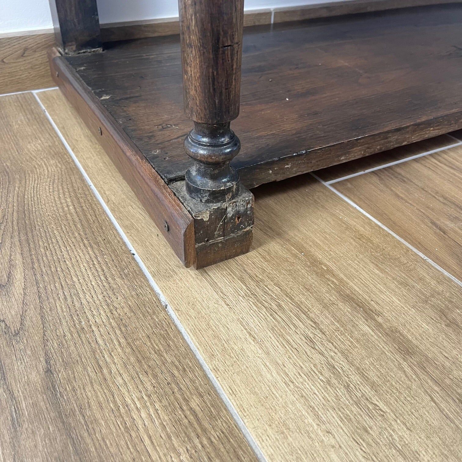 Antique solid wood console – early 20th century