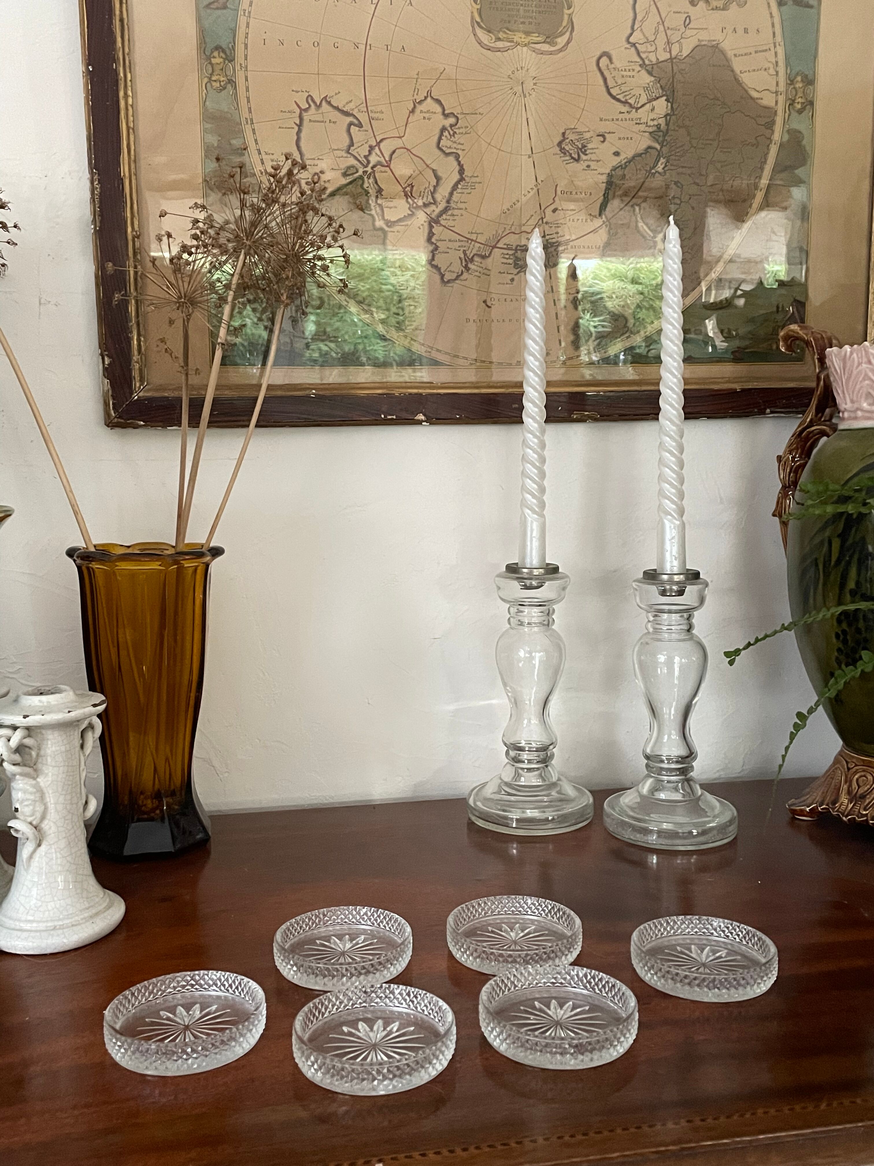 Vintage crystal coasters