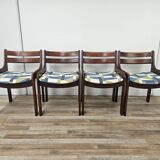 70s chairs for dining room in beech and Space Age fabric
